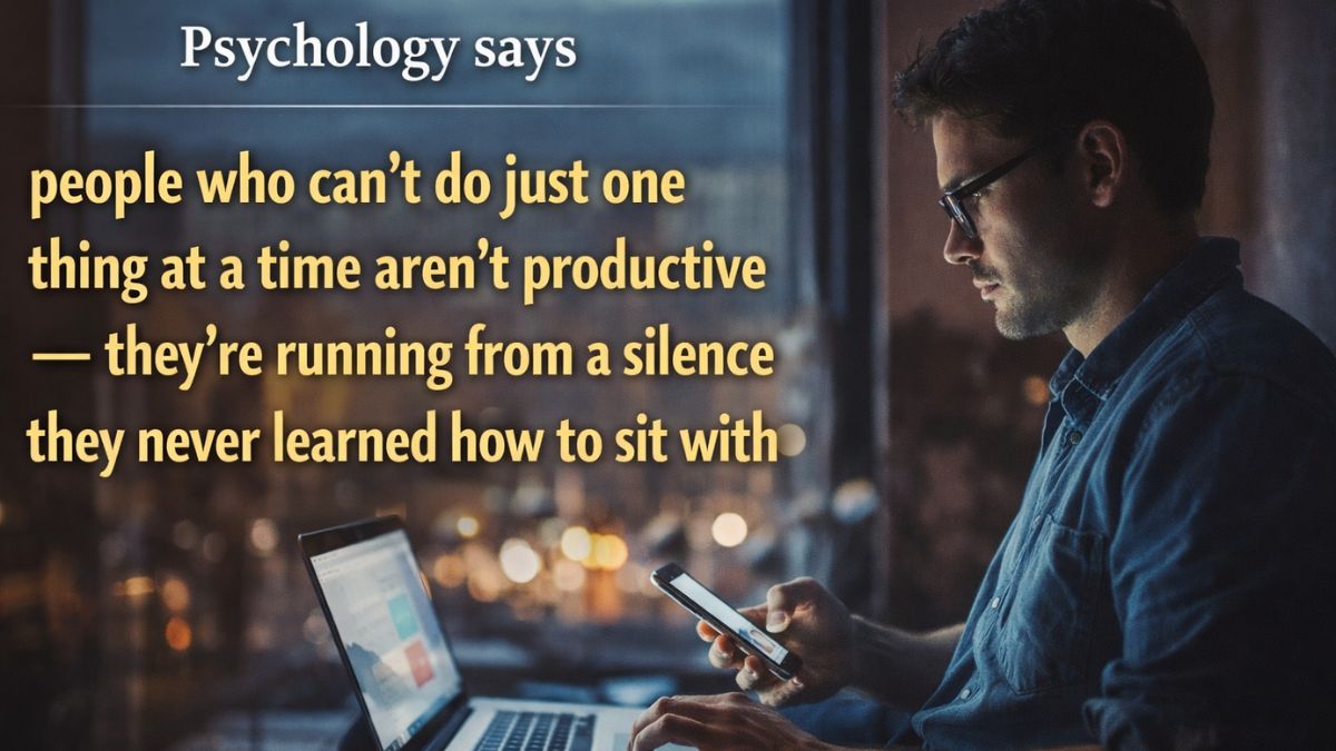 Psychology says people who can’t do just one thing at a time aren’t productive — they’re running from a silence they never learned how to sit with