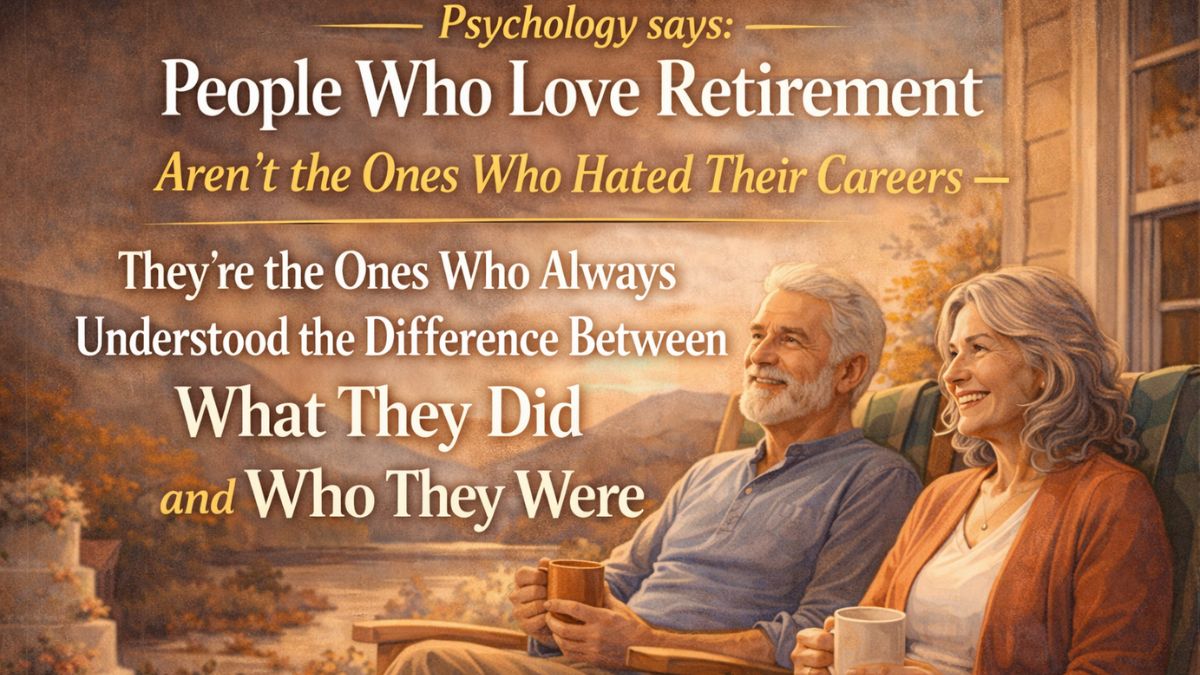 Psychology says people who love retirement aren’t the ones who hated their careers – they’re the ones who always understood the difference between what they did and who they were